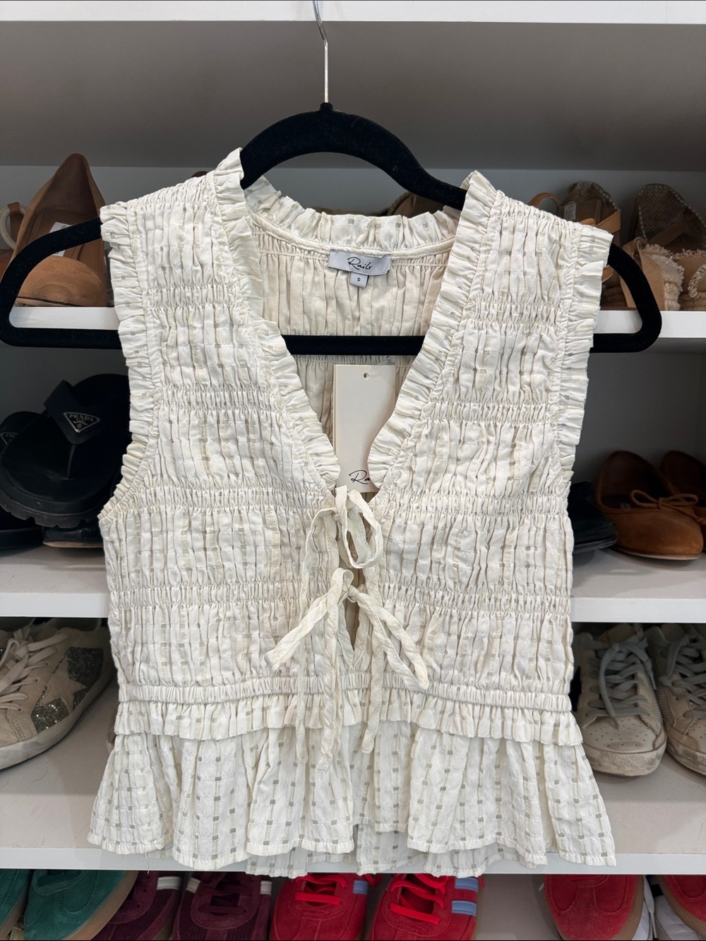 Rails Tie-Front Textured Ivory top